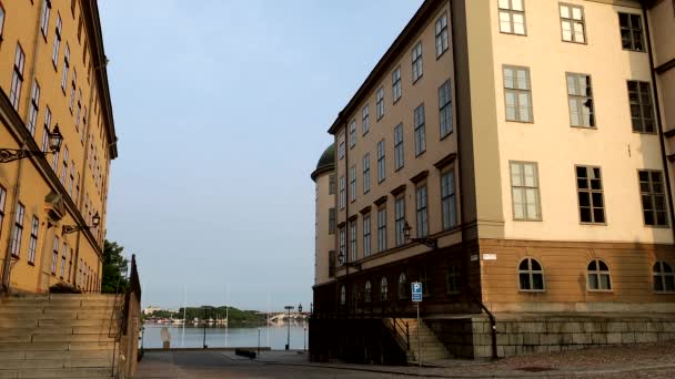 Stockholm Sveç Birger Jarls Torg Riddarholmen Adası Manzarası — Stok video