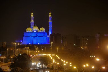 Muscat, Umman Muhammed Al Ameen Camii Gece ve gökyüzü.