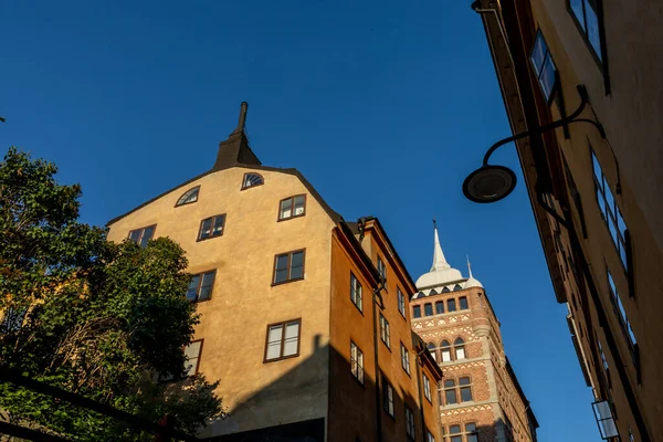 Stockholm Zweden Geplaveide Bastugatan Straat Sodermalm Oude Gebouwen — Stockfoto