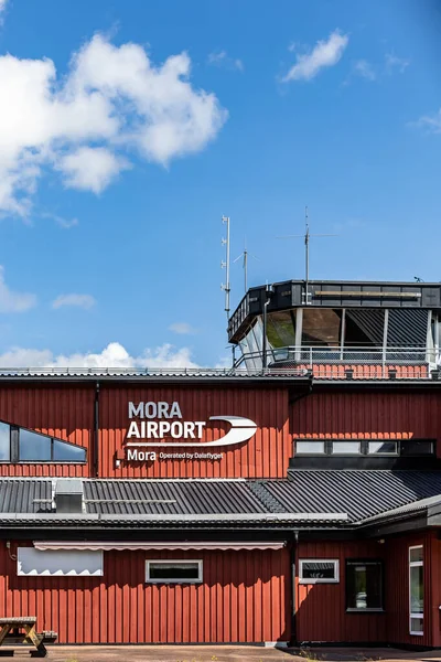 Mora Suécia Julho 2023 Entrada Sinal Para Aeroporto Regional Mora — Fotografia de Stock