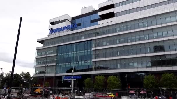 Stockholm Sveç Stockholm Merkezindeki Torsplan Daki Karolinska Üniversitesi Hastanesi — Stok video