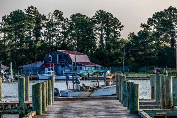 Piney Point Maryland Eua Agosto 2023 Pequeno Barco Caranguejo Baía — Fotografia de Stock