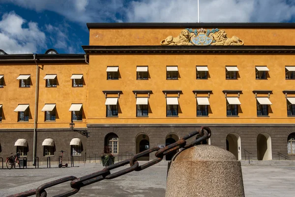 Stockholm Sveç Stallet Binasının Sarı Cephesi Eski Kraliyet Ahırı Şimdi — Stok fotoğraf