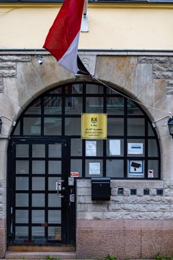 Stockholm, İsveç 15 Ağustos 2023 Irak Büyükelçiliği 'ne giriş.