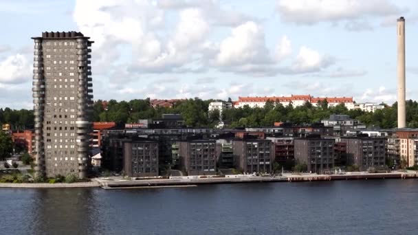 ストックホルム スウェーデン クルーズ船は ルイス島を渡し 新たに開発されたエリア — ストック動画