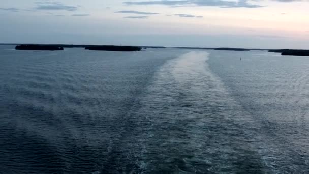 Estocolmo Suecia Estela Creada Sección Popa Crucero Que Viaja Por — Vídeos de Stock
