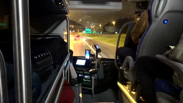 Stockholm Sweden View Highway Night Fro Flygbussarna Airport Transfer Bus — Stock Video