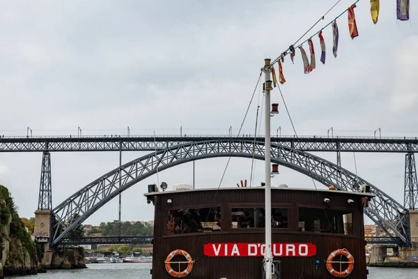 Porto Portugal Sept 2023 Tourist Boats Docked Ribeira District Douro — Stock Photo, Image