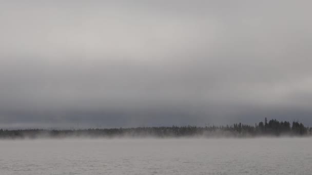 フィンランドの稲荷 霧で落ちた稲荷湖の景色 — ストック動画