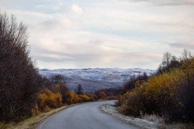 Utsjoki, Finlandiya Sabahın erken saatlerinde Finlandiya 'nın kırsal kesiminde.