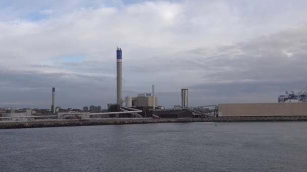 Helsingborg Suecia Vista Desde Ferry Coches Pasajeros Que Helsingor Dinamarca — Vídeos de Stock