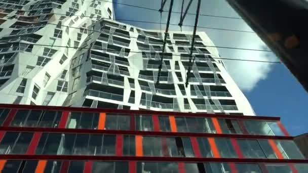 Rotterdam Nizozemsko Pohled Vysoké Budovy Centru Města — Stock video