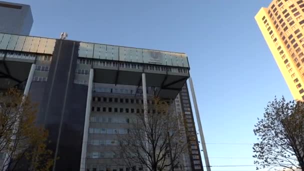 Rotterdam Hollanda Şehir Merkezindeki Yüksek Binaların Manzarası — Stok video