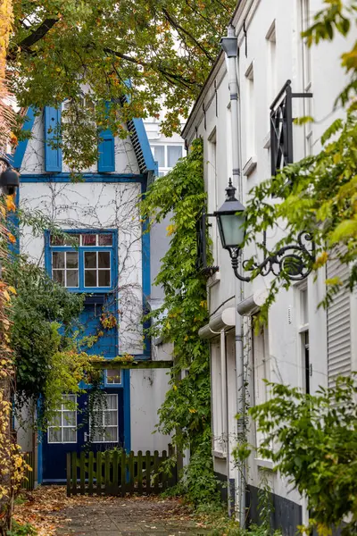 Lahey, Hollanda şehir merkezinde tipik ve küçük bir avlu.