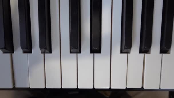 一种自吹自擂的钢琴 也叫钢琴 由黑白键自动弹奏出曲调 — 图库视频影像
