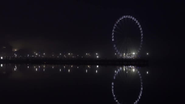 Washington États Unis Roue Capitale Dans Port National Washington Nuit — Video