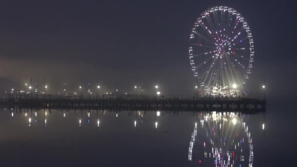 Washington Ηπα Πρωτεύουσα Wheel Στην Ουάσιγκτον Εθνικό Λιμάνι Νύχτα — Αρχείο Βίντεο