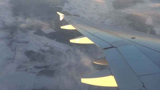 Zurich Sveits Kommersielt Fly Sirkler Vinterlandbruksland Utenfor Zürich Før Landing – stockvideo