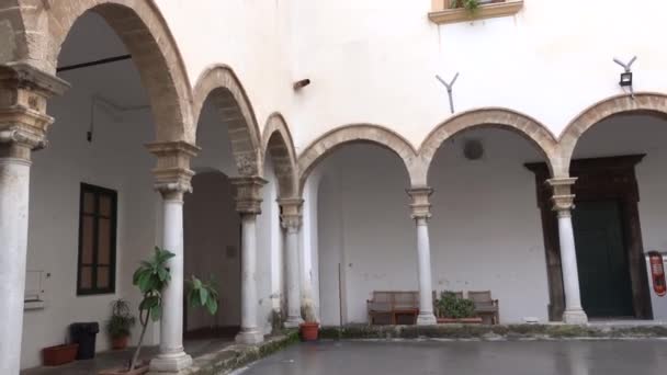 Palermo Sizilien Italien Der Innenhof Der Carmine Maggiore Kirche — Stockvideo