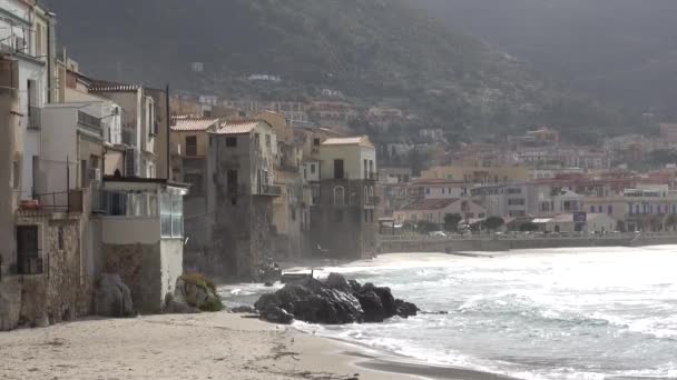 Cefalù Sicilia Italia Veduta Sul Mar Mediterraneo Della Città Vecchia — Video Stock