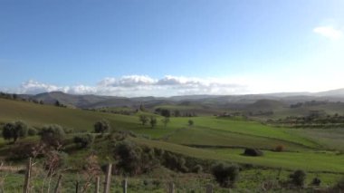 Palermo, Sicilya, İtalya Palermo dışındaki yeşil tepeler ve tarlalar