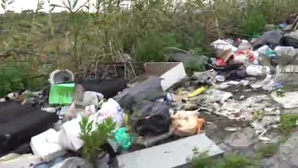 Alcamo Sicília Itália Remas Linha Lixo Doméstico Esta Estrada Bucólica — Vídeo de Stock