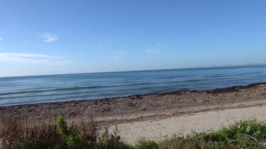Sciacca, Sicilya, İtalya Spiaggia di San Marco, ya da San Marco Sahili, kışın.