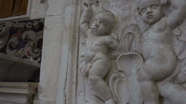 Palermo Sicilië Italië Het Interieur Van Barokke Chiesa Del Santissimo — Stockvideo