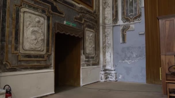 Palerme Sicile Italie Intérieur Église Baroque Chiesa Del Santissimo Salvatore — Video