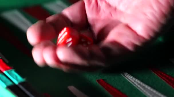 Dés Sur Une Planche Backgammon — Video