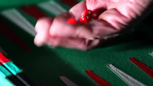 Dados Tablero Backgammon — Vídeos de Stock