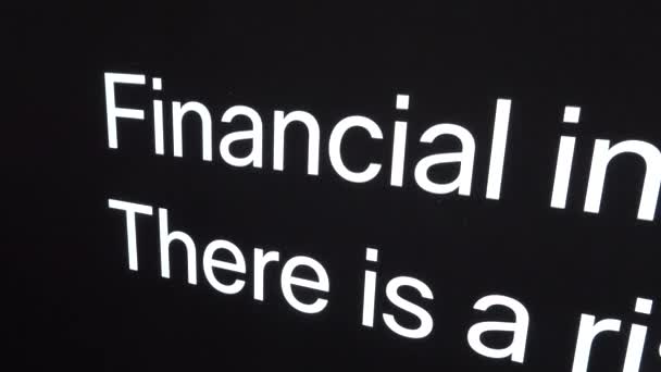 スウェーデン ストックホルム 金融掲示板広告とテキストは述べています 金融商品 リスクがあります — ストック動画