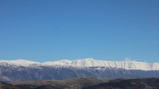 Goriano Sicoli Italia Una Vista Panorámica Las Montañas Nevadas Región — Vídeo de stock