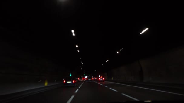 Roma Talya E80 Otoyolunda Bir Araba Tüneli — Stok video