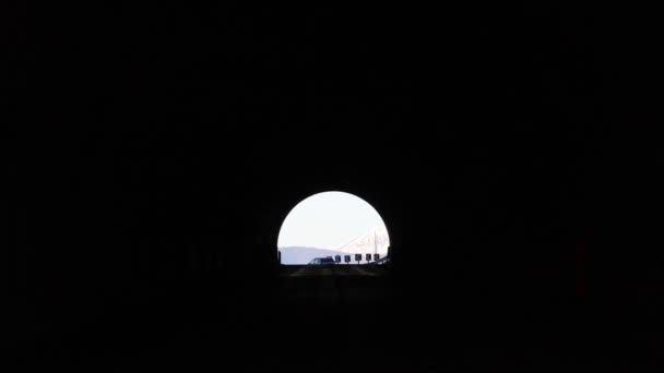 Goriano Sicoli 285 Meter Long Olmo Bobbi Automotive Tunnel Road — Stock Video