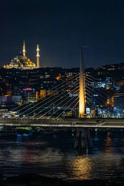 Istanbul Turkey March 2024 Sunrise Ataturk Bridge Bosporus Skyline — Stock Photo, Image