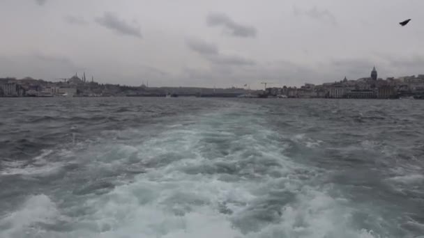Стамбул Туреччина Вид Пасажирського Поромного Перевезення Гавані Стамбула Боспор — стокове відео