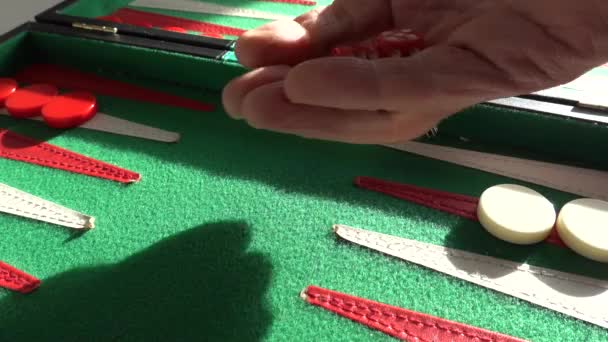 주사위는 Backgammon 던져집니다 — 비디오