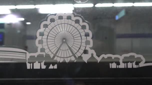 Відень Австрія Вид Поїзда Знаменитого Колісного Символу Ферріса Міста Ландшафту — стокове відео