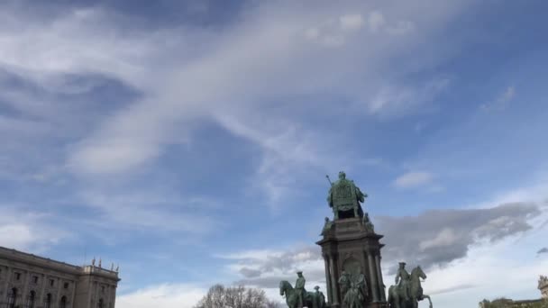 Viena Austria Una Vista Maria Theresien Platz Grandes Edificios Museísticos — Vídeo de stock