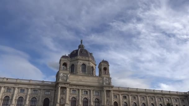 Viena Áustria Vista Maria Theresien Platz Dos Grandes Edifícios Museológicos — Vídeo de Stock