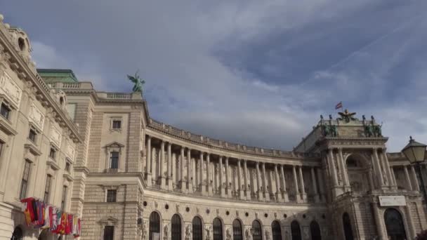 Vídeň Rakousko Pohled Hofburgský Palác Fasádu — Stock video