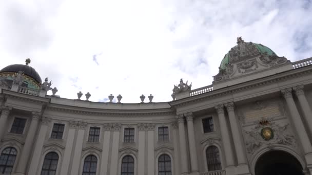 Vídeň Rakousko Venkovní Fasáda Španělské Jezdecké Školy Michaelerplatz Muzea Sisi — Stock video
