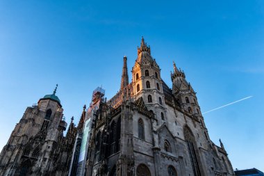 Vienna, Austria April 5, 2024 The facadeof St Stepehn's cathedral at dawn. clipart