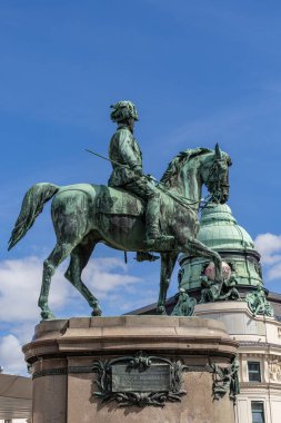 Vienna, Austria April 5, 2024 A horseback statue of Franz Joseph clipart