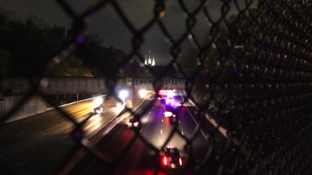 Washington Gece 495 Nolu Otoban Washington Tapınağı Nda Trafik Vardı — Stok video