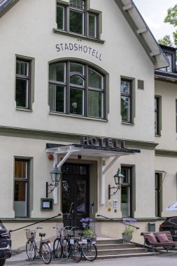 Sigtuna, İsveç 14 Haziran 2024 Sigtunahotell ya da Sigtuna Otel ön cephesi