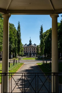 Gavle, İsveç 25 Haziran 2024 Radhuset veya Belediyenin Radhusesplanaden manzarası