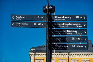 Gavle, İsveç 25 Haziran 2024 Turistik Şehir Simgeleri.