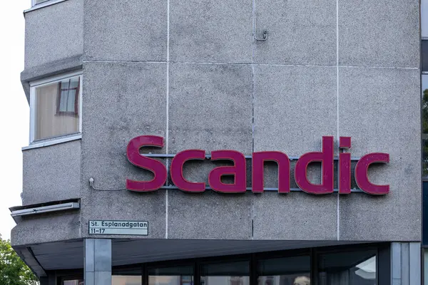 stock image Gavle, Sweden June 25, 2024 A sign for the Scandic chain of hotels.